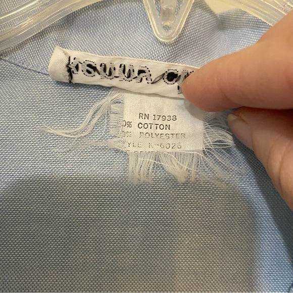 Vintage Kenny Classics Soft Blue Button Down Dress Sz Large - Picture 3 of 9